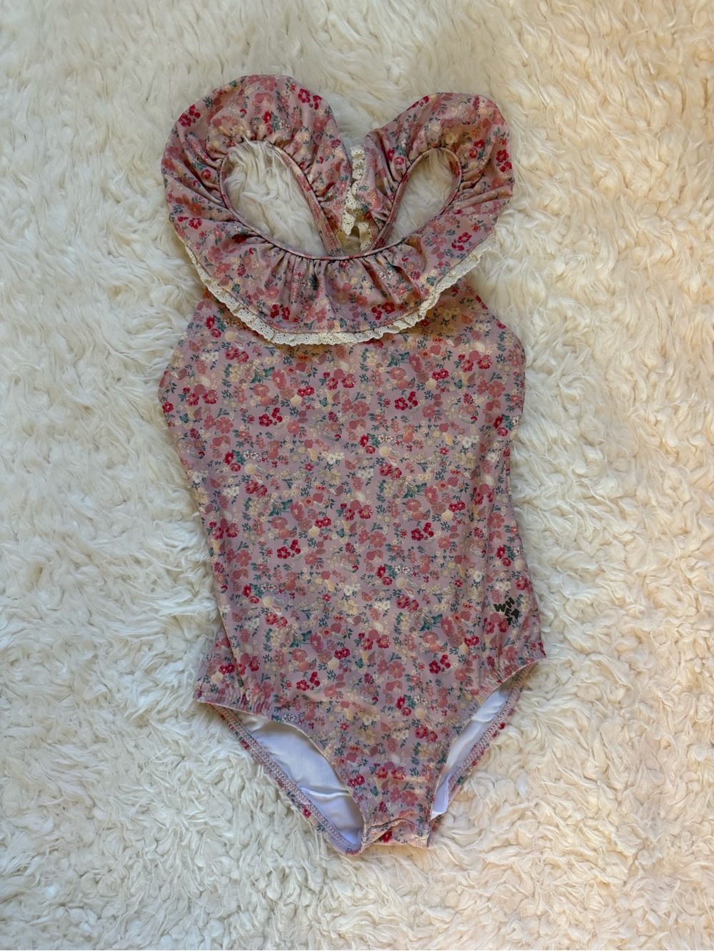 SWIMSUIT DORIS Floral Pink Ruffle One-Piece Swimsuit
